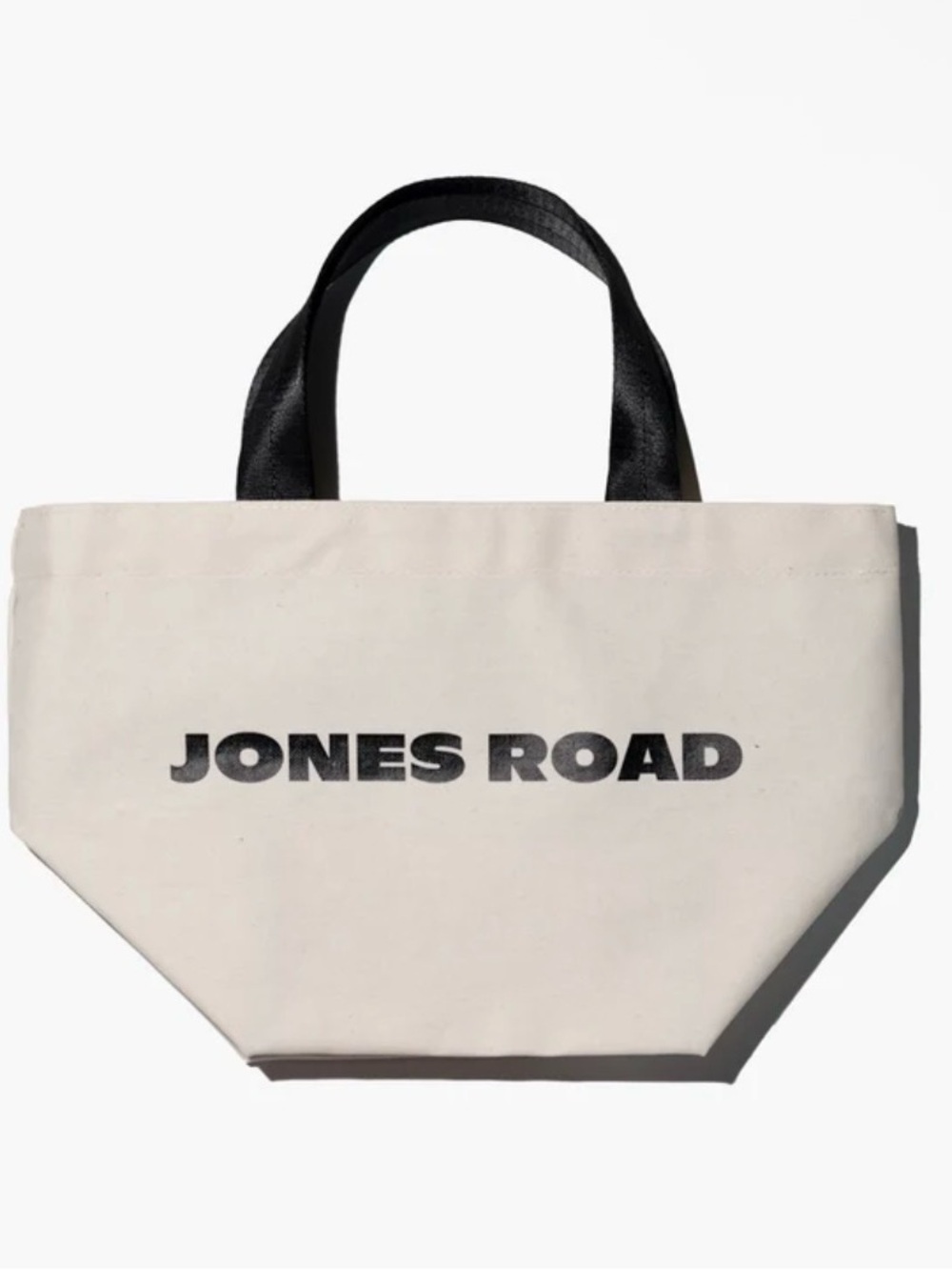 Jones Road Cream Canvas Tote with Black Handles